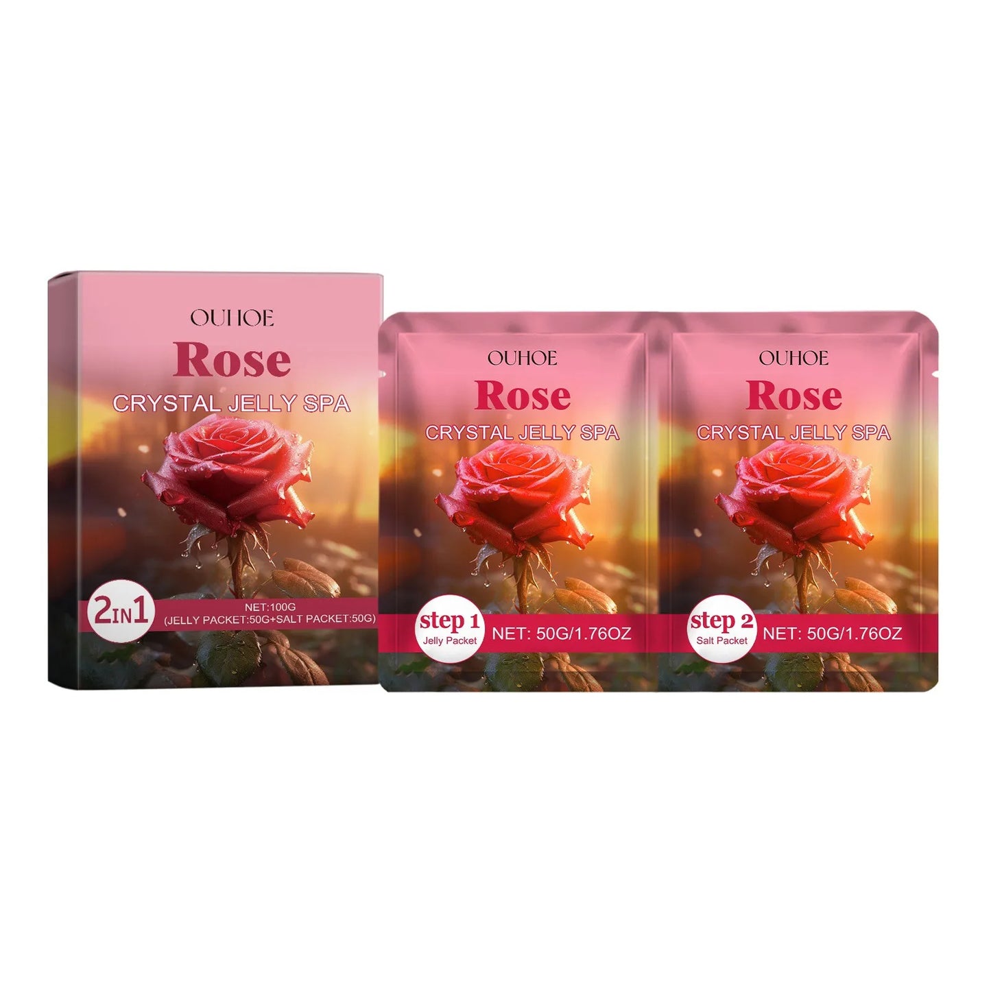 Revitalize Your Feet with OUHOE Crystal Jelly Spa Foot Soak - Exfoliate Dead Skin, Soften Calluses, and Eliminate Fatigue!