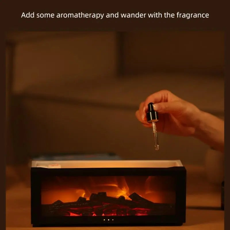 Simulation Fireplace Humidifier, 1 Count USB Powered Flame Diffuser Humidifier with Timer, Waterless Auto-Off Humidifier for Home Room Office, Home Desktop Humidifier, USB Humidifier Machine, Diffusers Humidifiers