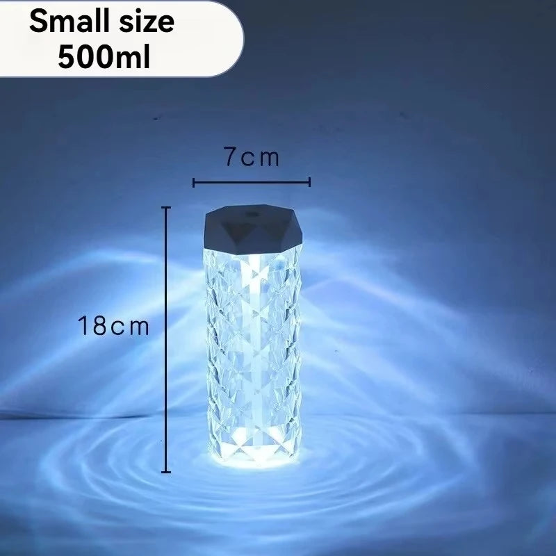 Transform Your Space with the Elegant USB Crystal Humidifier - 500ml Capacity for Fragrance and Comfort