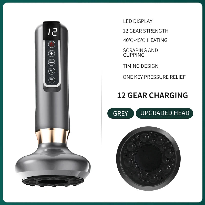 Revolutionize Your Relaxation with the Smart Body Massage Suction Vacuum Cupping Device - 6/12 Levels of Anti-Cellulite Heating for Ultimate Wellness
