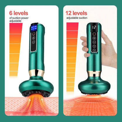 Revolutionize Your Relaxation with the Smart Body Massage Suction Vacuum Cupping Device - 6/12 Levels of Anti-Cellulite Heating for Ultimate Wellness