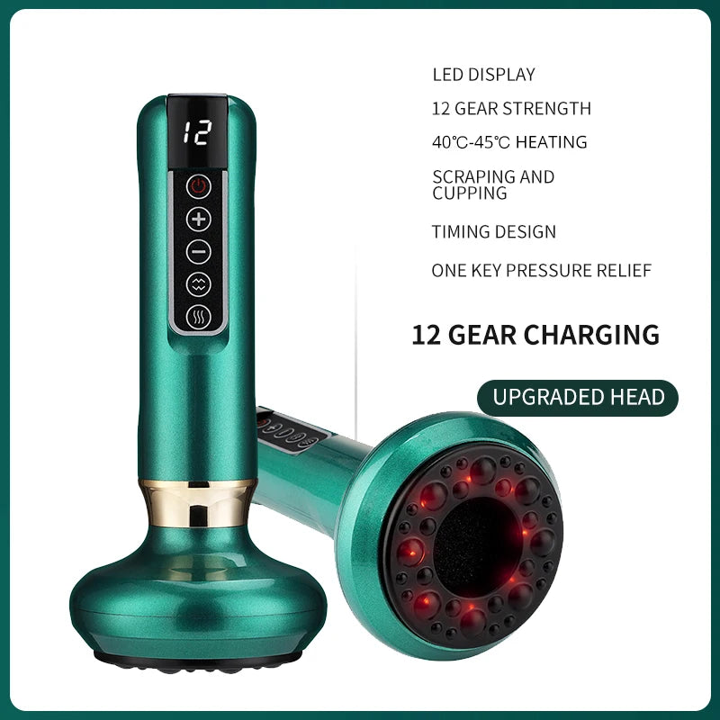 Revolutionize Your Relaxation with the Smart Body Massage Suction Vacuum Cupping Device - 6/12 Levels of Anti-Cellulite Heating for Ultimate Wellness