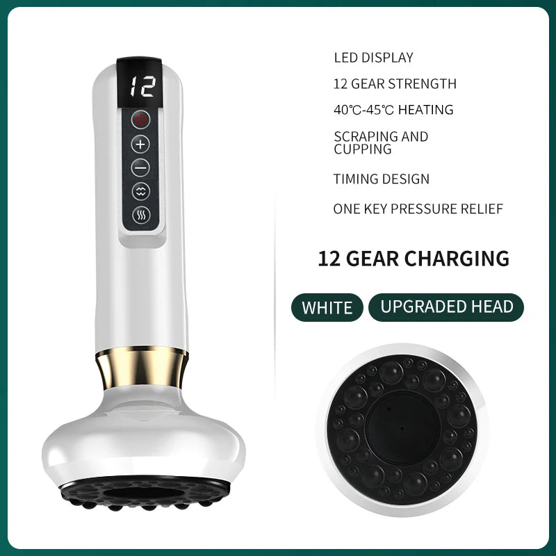 Revolutionize Your Relaxation with the Smart Body Massage Suction Vacuum Cupping Device - 6/12 Levels of Anti-Cellulite Heating for Ultimate Wellness