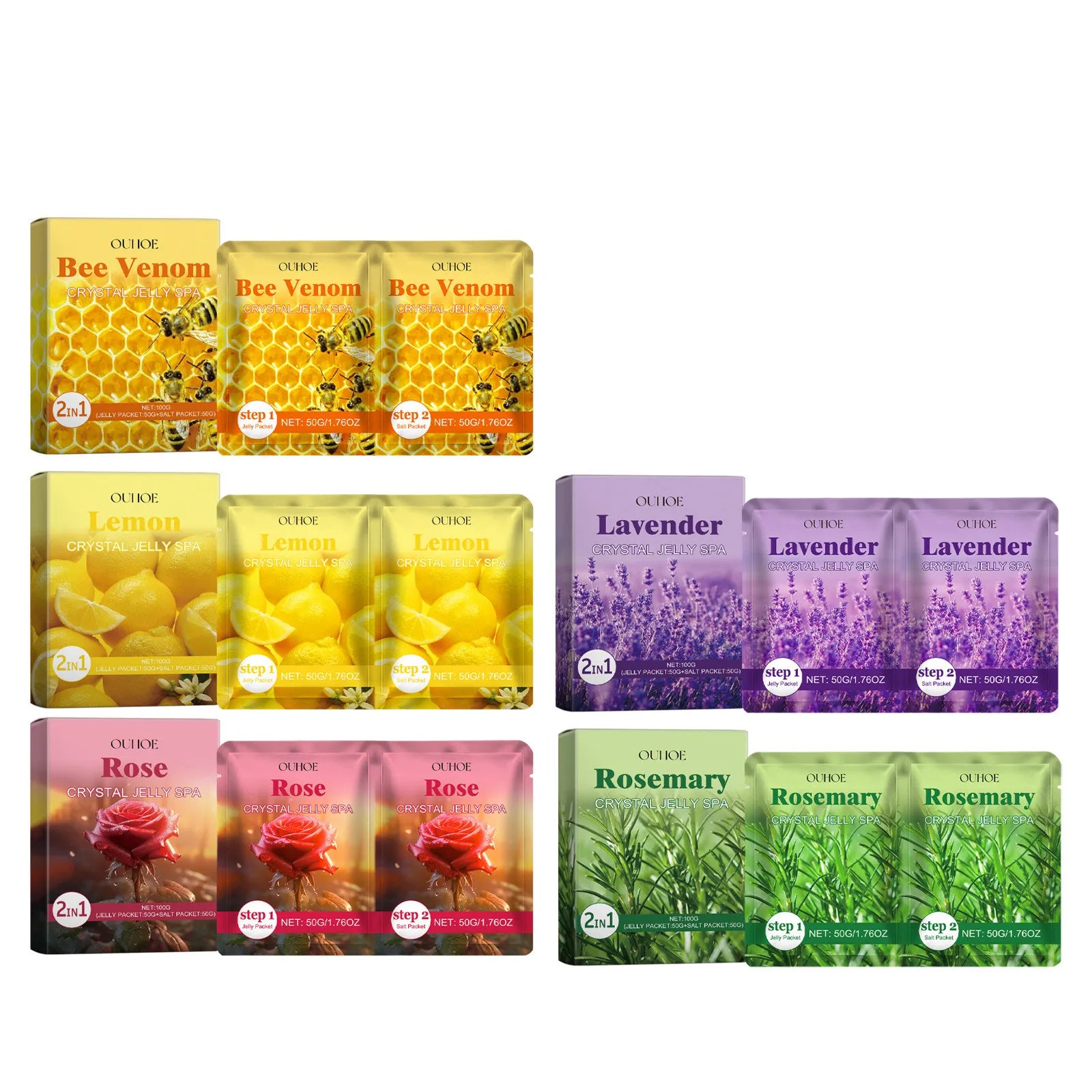 Revitalize Your Feet with OUHOE Crystal Jelly Spa Foot Soak - Exfoliate Dead Skin, Soften Calluses, and Eliminate Fatigue!