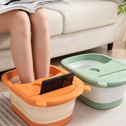Experience Ultimate Relaxation with Our Portable Folding Foot Bath Massage Bucket - Perfect for Soaking and Pain Relief!